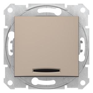 Sedna - 1pole switch - 10AX locator light, without frame titanium