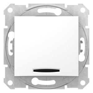 Sedna - 1pole 2way switch - 10AX locator light, without frame white