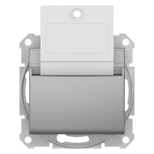 Sedna - hotel card switch - 10AX without frame aluminium