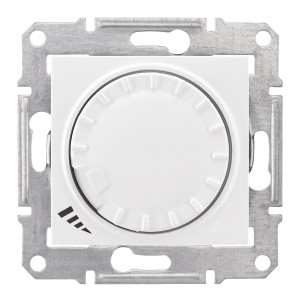 Sedna - 2way universal rotary pushbutton dimmer - 600VA, without frame white