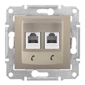 Sedna - double telephone outlet - RJ11 without frame titanium