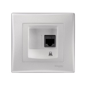 Sedna - single data outlet - RJ45 cat.5e UTP aluminium