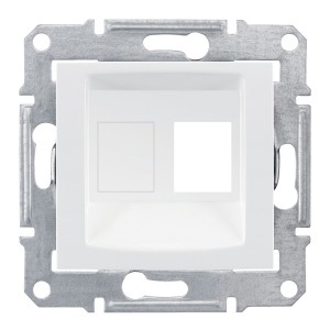 Sedna plate, single; AMP, MOLEX, KELINE, cat5e, cat6 UTP (wo connector), white