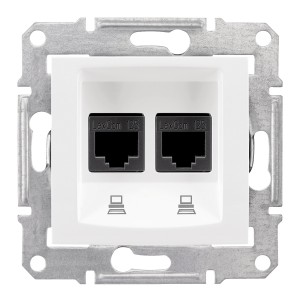Sedna - double data outlet - RJ45 cat.5e STP without frame white