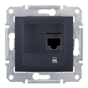 Sedna - single data outlet - RJ45 cat.6 UTP without frame graphite