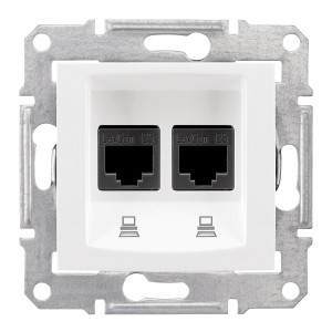 Sedna - double data outlet - RJ45 cat.6 UTP without frame white