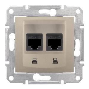Sedna - double data outlet - RJ45 cat.6 UTP without frame titanium