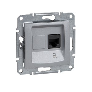 Sedna - single data outlet - RJ45 cat.6 STP without frame aluminium