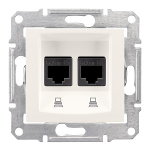 Sedna - double data outlet - RJ45 cat.6 STP without frame cream