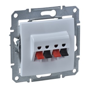 Sedna - double loudspeaker outlet - without frame white