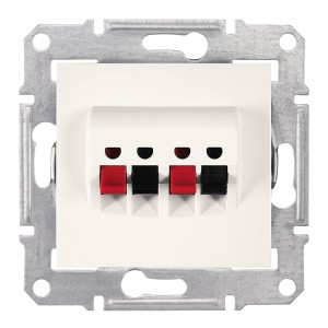 Sedna - double loudspeaker outlet - without frame cream