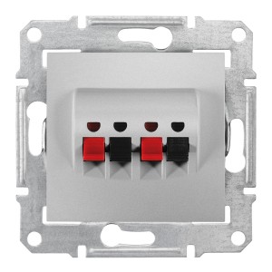 Sedna - double loudspeaker outlet - without frame aluminium