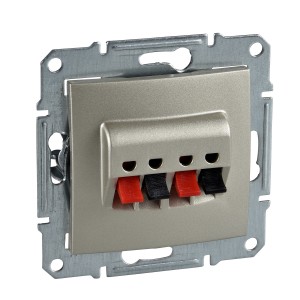 Sedna - double loudspeaker outlet - without frame titanium