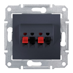 Sedna - double loudspeaker outlet - without frame graphite