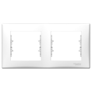 Sedna - horizontal 2-gang frame - white