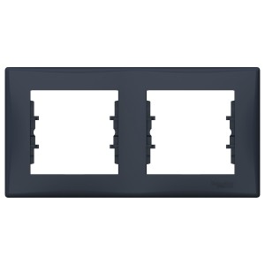 Sedna - horizontal 2-gang frame - graphite