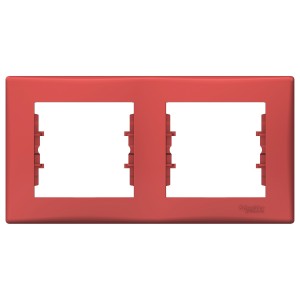 Sedna - horizontal 2-gang frame - red