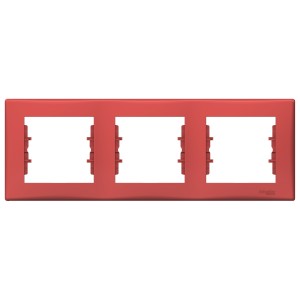 Sedna - horizontal 3-gang frame - red