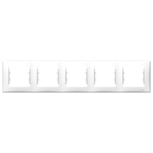 Sedna - horizontal 5-gang frame - white