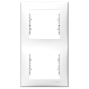 Sedna - vertical 2-gang frame - white
