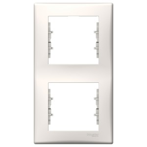 Sedna - vertical 2-gang frame - cream