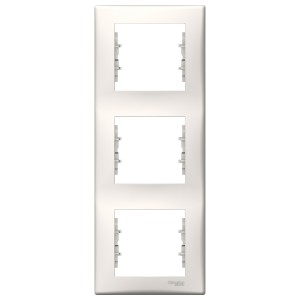 Sedna - vertical 3-gang frame - cream