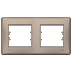 Sedna 2-gang horizontal IP44 frame titanium