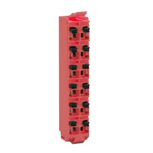 Safety coded terminal block - 12 contacts - red - quantity 1