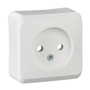 PRIMA - single socket outlet without earth - 16A, white