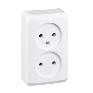 PRIMA - double socket outlet without earth - 16A, white