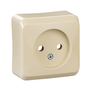 PRIMA - single socket outlet without earth - 16A, beige
