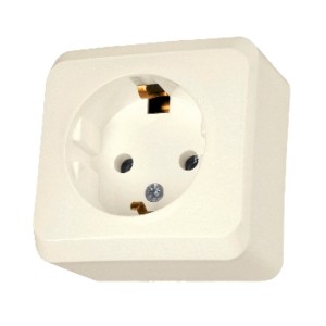 PRIMA - single socket outlet with side earth - 16A, beige