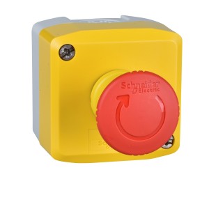 yellow station - 1 red mushroom head pushbutton Ø40 turn to release 1NO+1NC