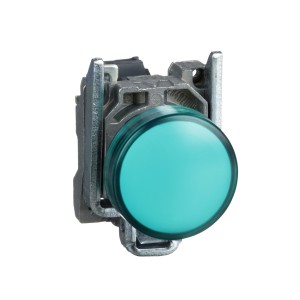Pilot light, metal, green, Ø22, plain lens with integral LED, 24 V AC/DC