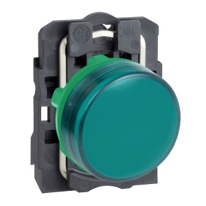 Pilot light, plastic, green, Ø22, plain lens with integral LED, 24 V AC/DC