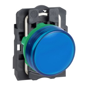 Pilot light, plastic, blue, Ø22, plain lens with integral LED, 24 V AC/DC