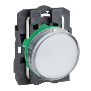 Pilot light, plastic, white, Ø22, plain lens with integral LED, 110…120 V AC