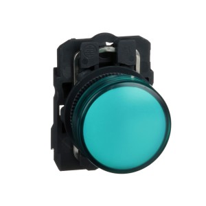 Pilot light, plastic, green, Ø22, plain lens with integral LED, 110…120 V AC