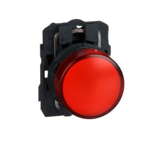 Pilot light, plastic, red, Ø22, plain lens with integral LED, 110…120 V AC