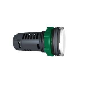 Monolithic pilot light, plastic, white, Ø22, plain lens with integral LED, 24 V AC/DC