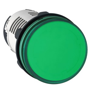 Monolithic pilot light, plastic, green, Ø22, integral LED, 24 V AC/DC