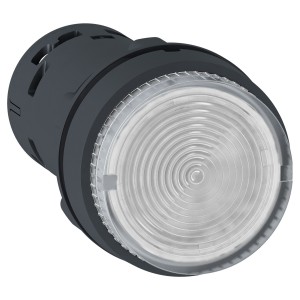 Monolithic illuminated push button, plastic, clear, Ø22, integral LED, spring return, 24 V AC/DC, 1 NO