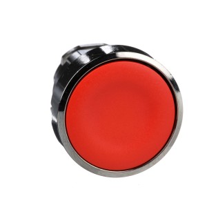 Push button head, metal, flush, red, Ø22, spring return, unmarked