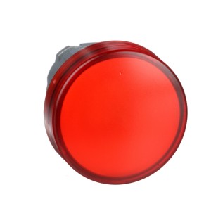 red pilot light head Ø22 with plain lens for integral LED