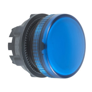 blue pilot light head ø22 plain lens for integral led