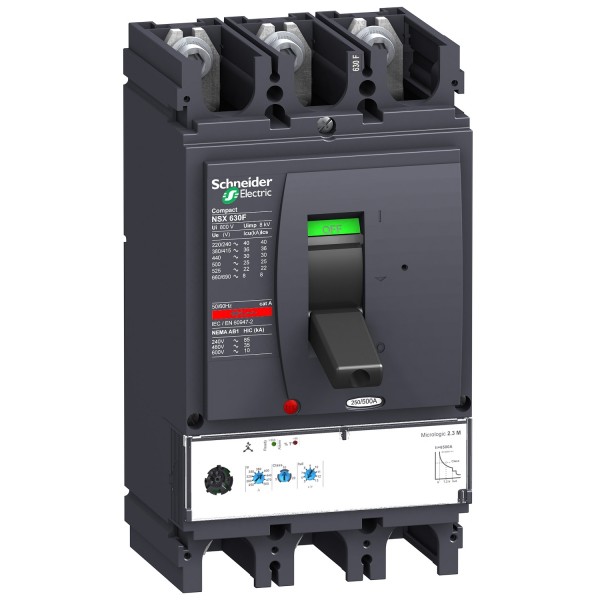 circuit breaker Compact NSX630H, 70 kA at 415 VAC, Micrologic 2.3 M ...